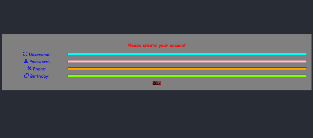 bad UX design login page